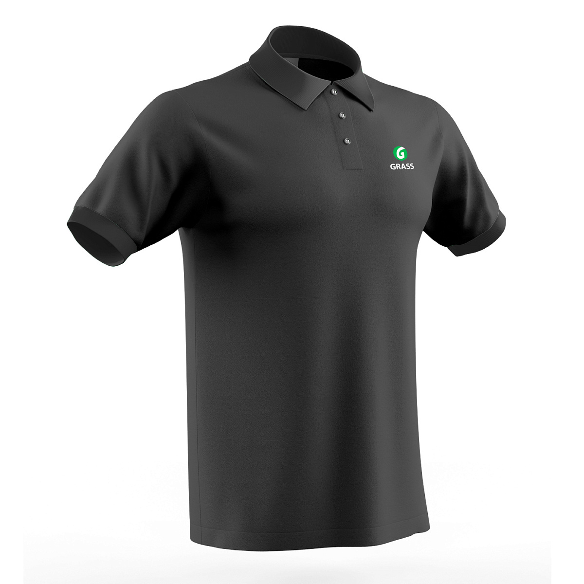 Рубашка поло с логотипом Grass (размер L) черная